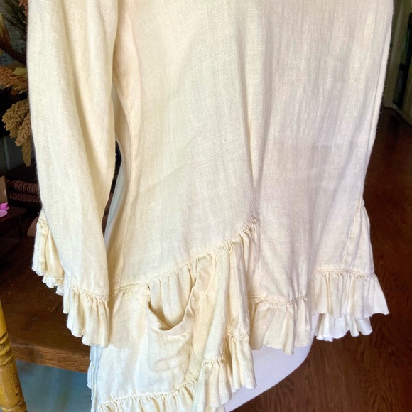 Heart’s Desire by Mary Grace Soft Yellow Linen Top Small - Picture 3 of 7